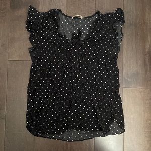 Ruffled Sleeve Polka Dot Blouse